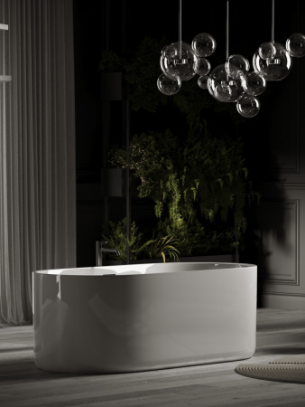 Ванна акриловая Sancos Fiori FB04 170х80 отдельностоящая овальная с каркасом